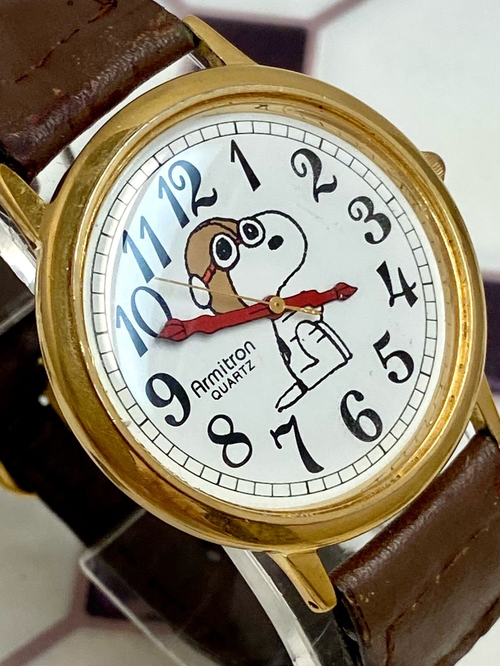 RARE Vintage Peanuts x Armitron Snoopy Red Baron The Flying Ace Unisex Watch - Picture 3 of 16
